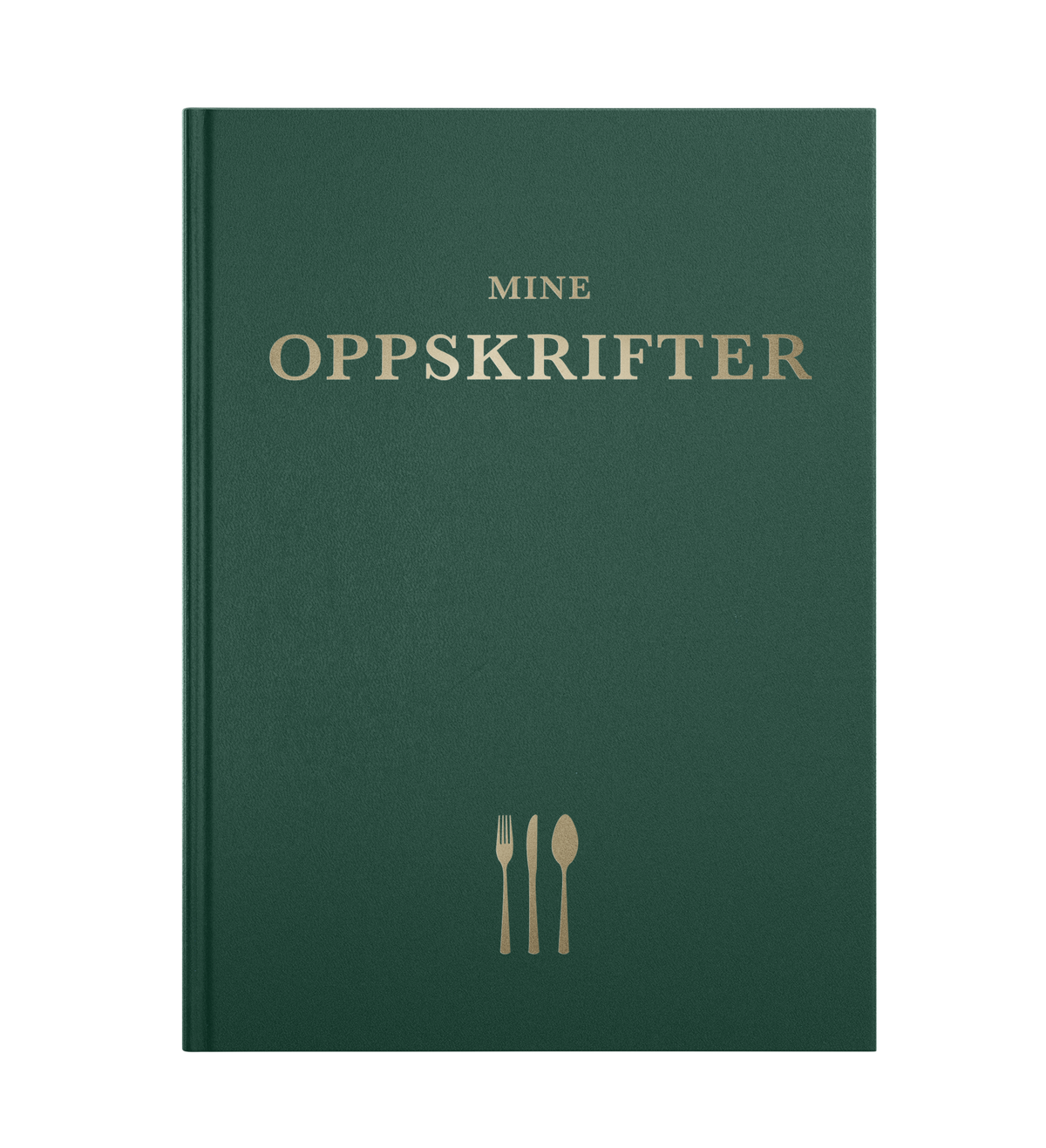 Mine oppskrifter i grønt — stoffbundet oppskriftsbok