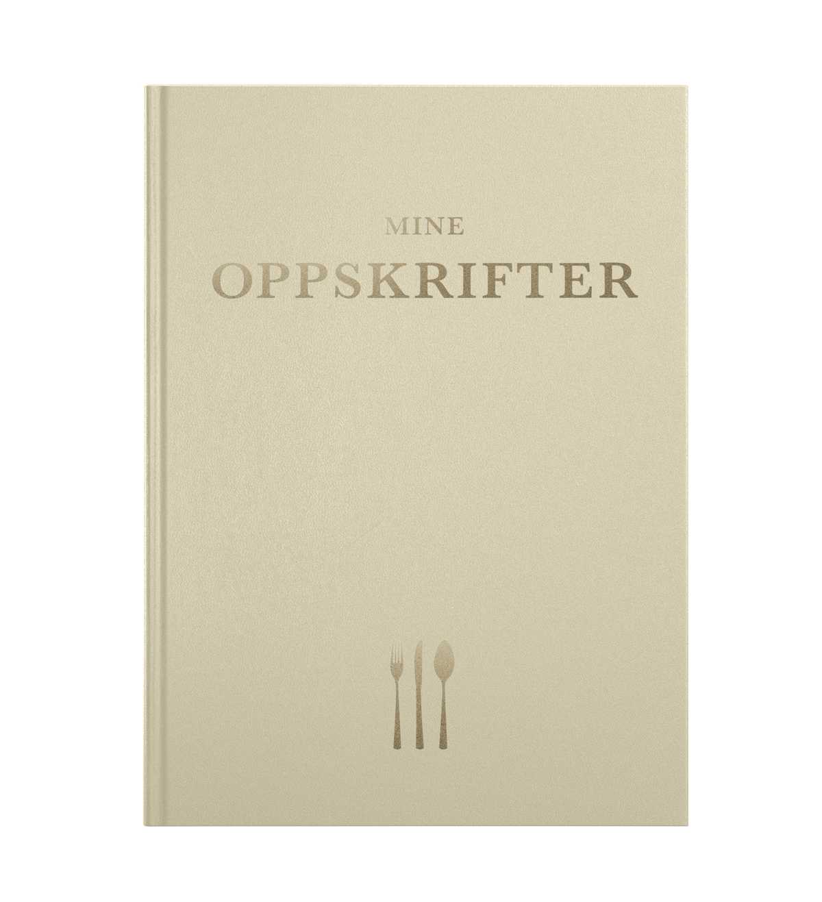 Mine oppskrifter i beige — stoffbundet oppskriftsbok