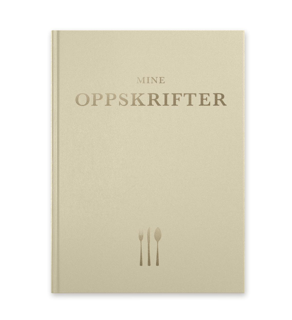 Mine oppskrifter i beige — stoffbundet oppskriftsbok
