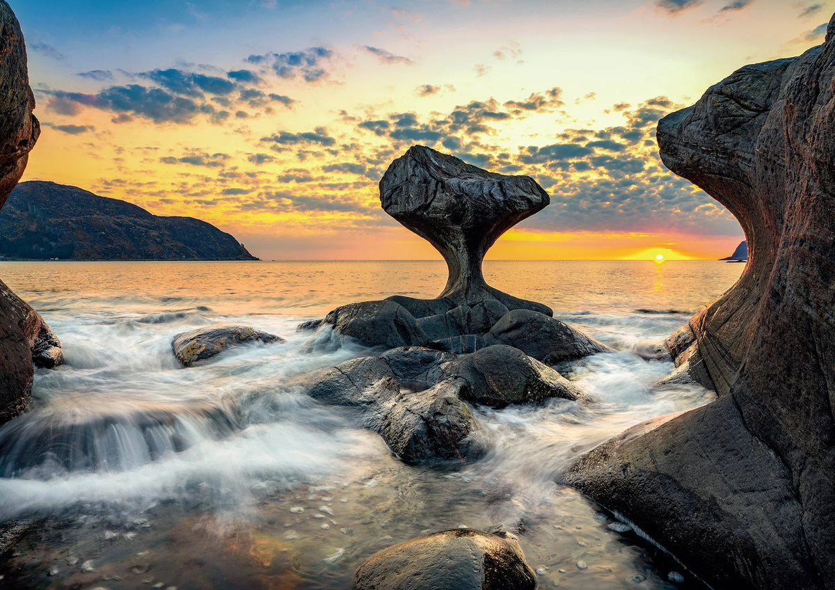 The Kannesteinen rock at Måløy on the west coast of Norway