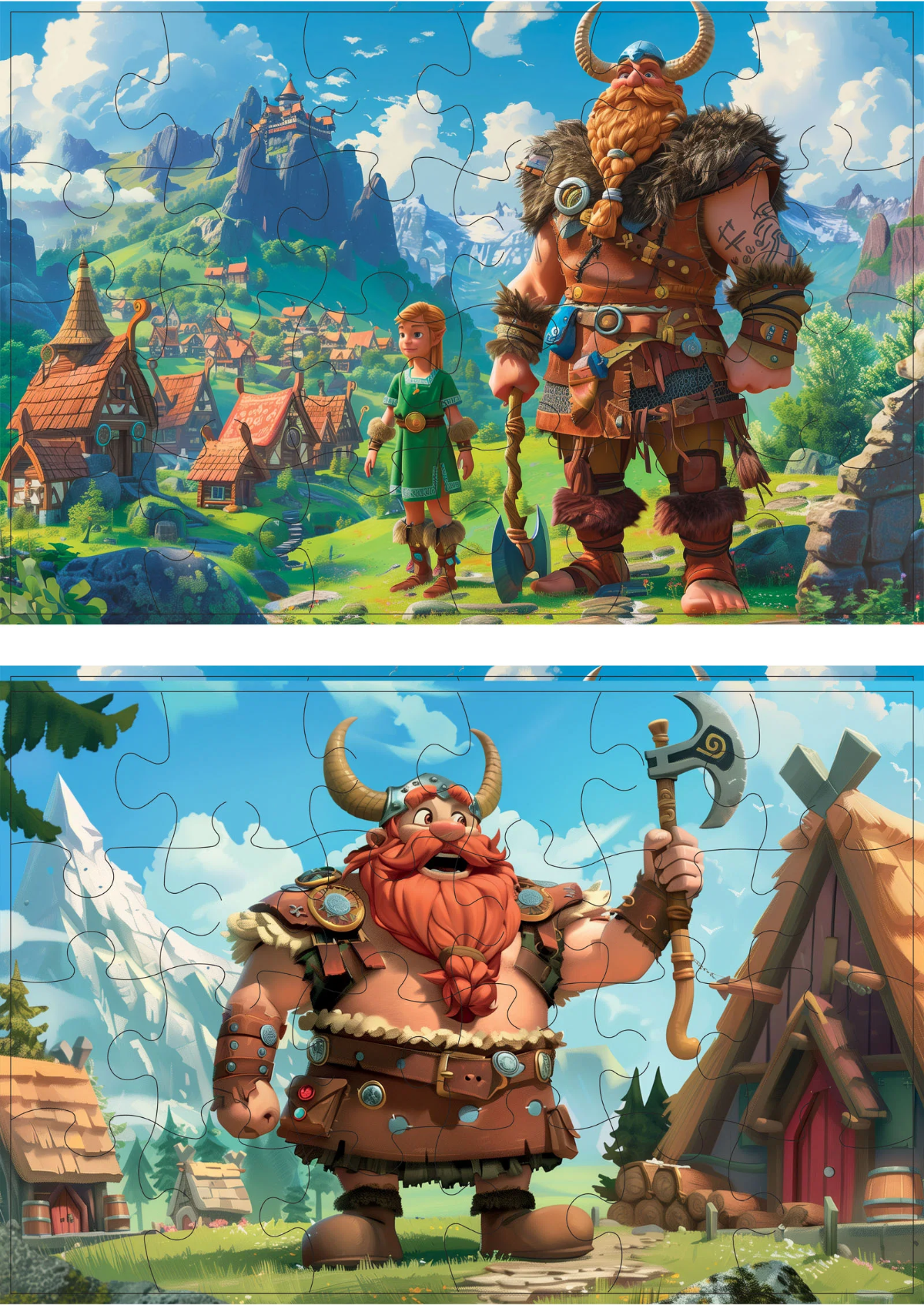 Begge vikingmotivene i puslespillet